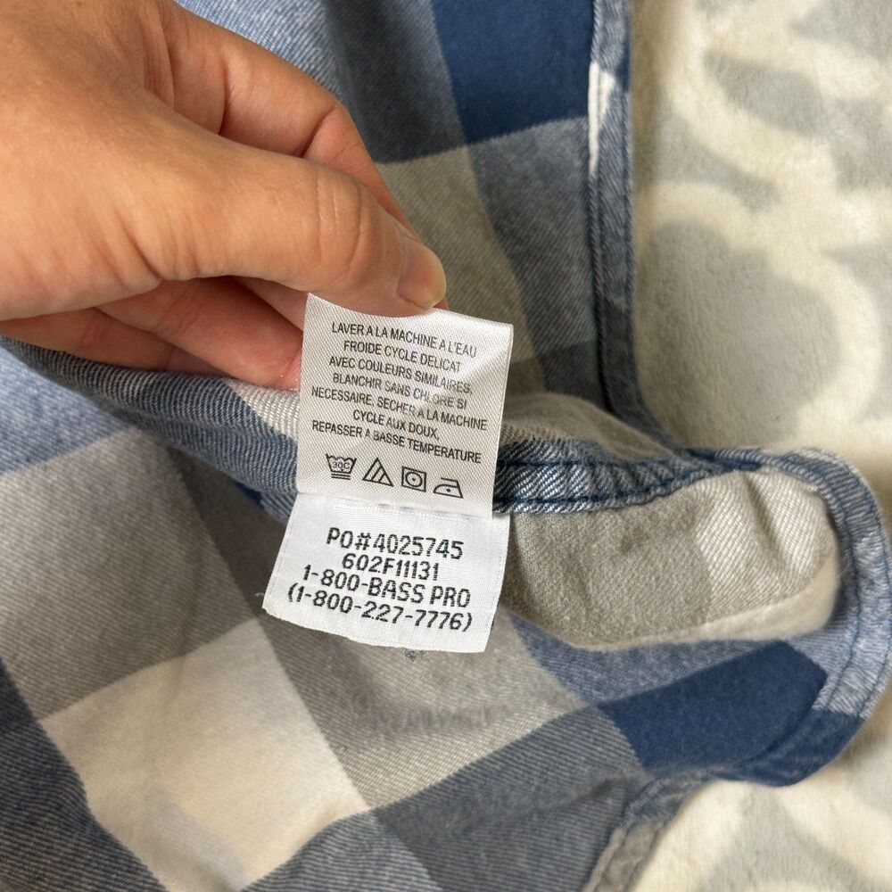 Red‎ Head Brand Co Men's XL Blue Grey Buffalo Plaid Flannel Shirt Cotton - Picture 9 of 10